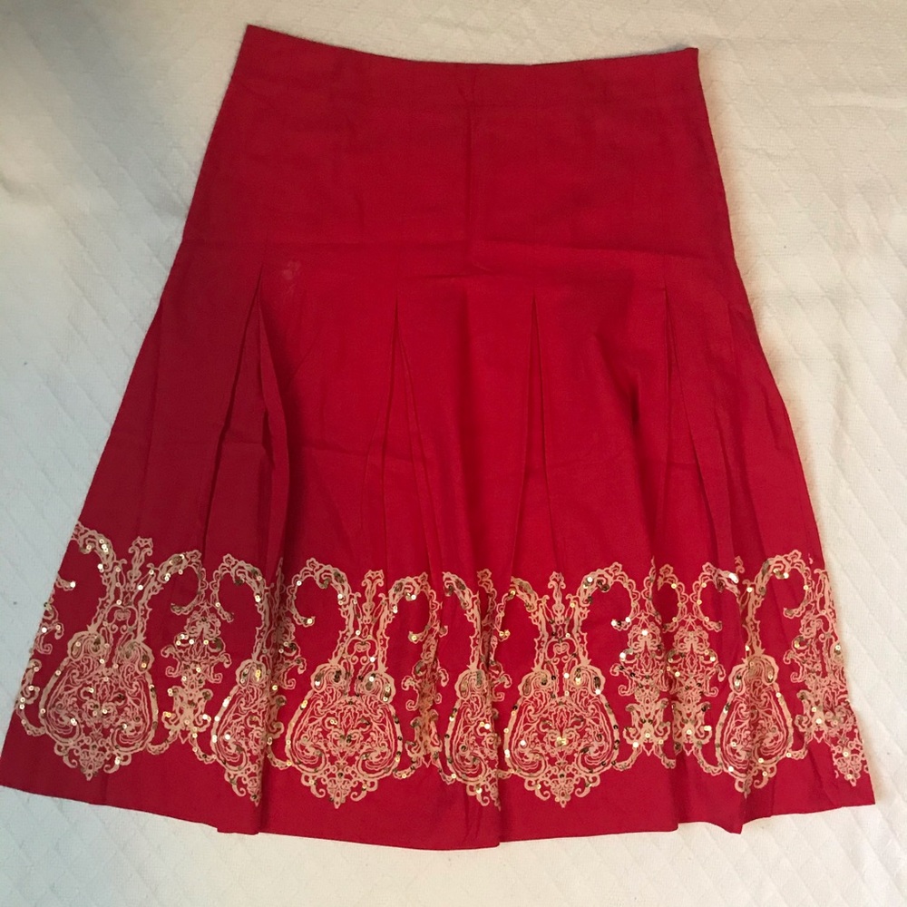 Tommy Hilfiger lobster red midi sequins skirt